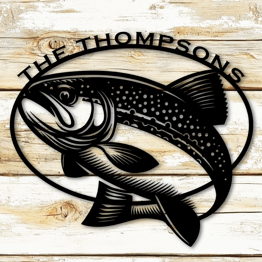 fishing decor, cabin wall art