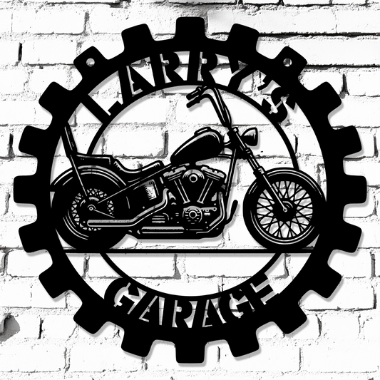 Classic Custom Chopper Motorcycle Metal Wall Art